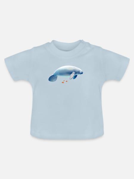 Seekuh - Baby Bio-T-Shirt mit Rundhals - Hellblau