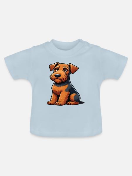 Airedale Terrier Airedales Airedaleliebhaber - Baby Bio-T-Shirt mit Rundhals - Hellblau
