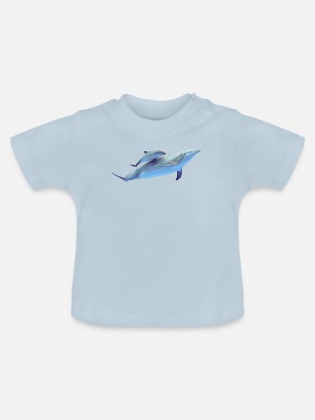 Delfin - Baby Bio-T-Shirt mit Rundhals - Hellblau