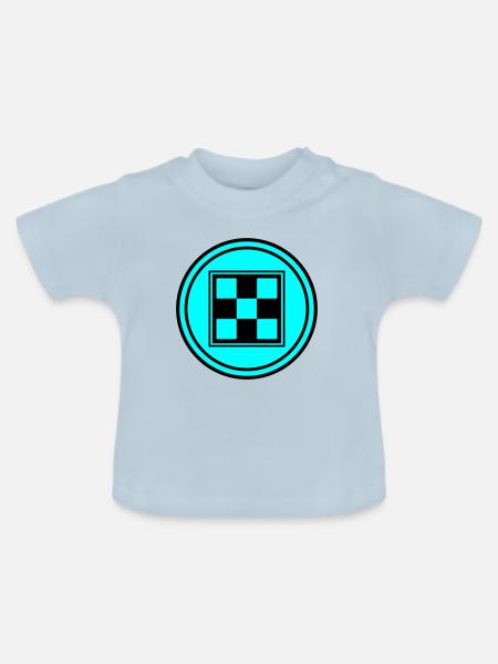 Schachbrett symbol - Baby Bio-T-Shirt mit Rundhals - Hellblau