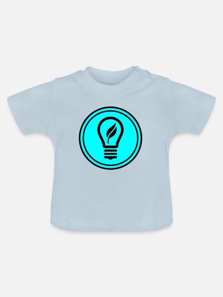 Glühbirne Symbol - Baby Bio-T-Shirt mit Rundhals - Hellblau
