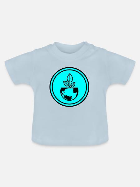 Planet Erde - Baby Bio-T-Shirt mit Rundhals - Hellblau