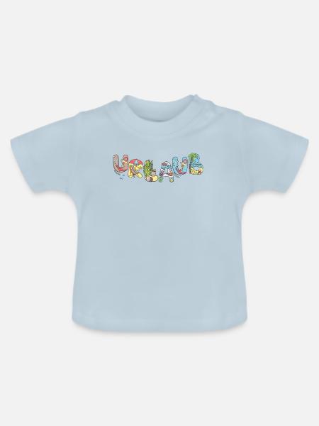 Urlaub - Baby Bio-T-Shirt mit Rundhals - Hellblau