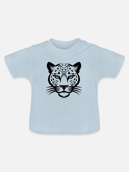 Gepard Kopf - Baby Bio-T-Shirt mit Rundhals - Hellblau