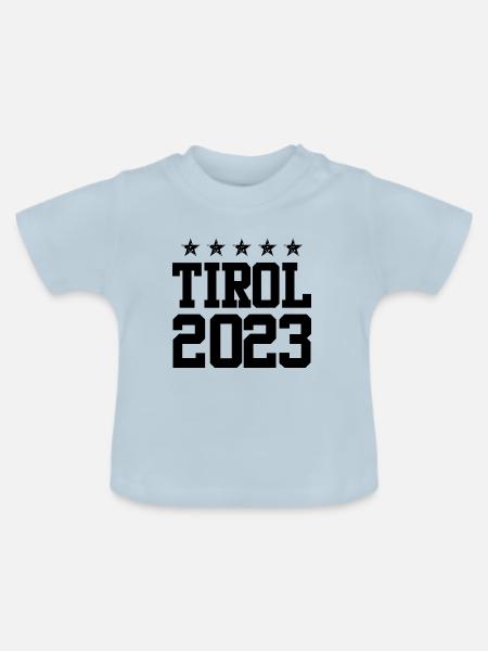 Tirol 2023 - Baby Bio-T-Shirt mit Rundhals - Hellblau