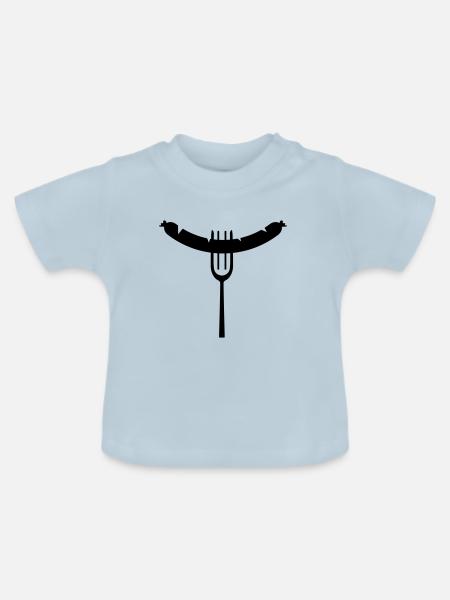 Wurst Gabel - Baby Bio-T-Shirt mit Rundhals - Hellblau