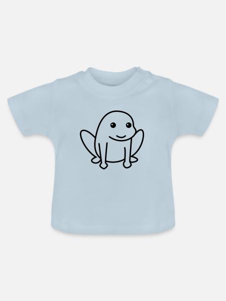 Frosch Comic Tier - Baby Bio-T-Shirt mit Rundhals - Hellblau