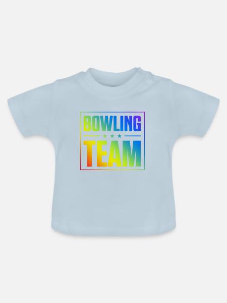 Bowling Team - Baby Bio-T-Shirt mit Rundhals - Hellblau