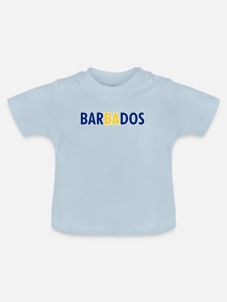 Barbados Lettering - Karibik - Insel - Baby Bio-T-Shirt mit Rundhals - Hellblau