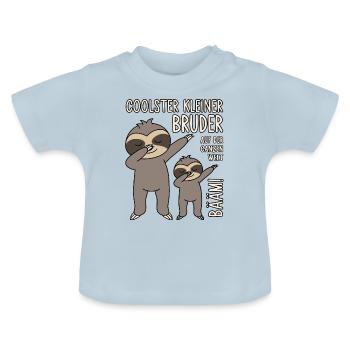 Coolster kleiner Bruder auf der ganzen Welt - Bääm - Baby Bio-T-Shirt mit Rundhals - Hellblau - Vorne