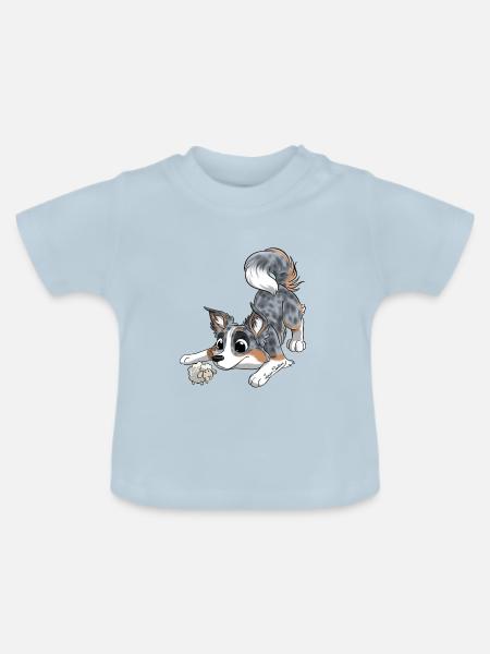 Die süßeste Grenze - Baby Bio-T-Shirt mit Rundhals - Hellblau