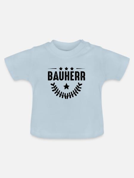 Bauherr Haus Bau - Baby Bio-T-Shirt mit Rundhals - Hellblau