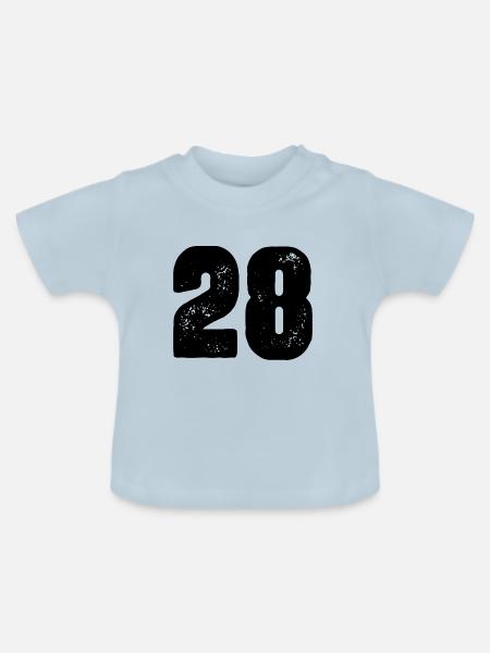 28 Zahl Trikot - Baby Bio-T-Shirt mit Rundhals - Hellblau
