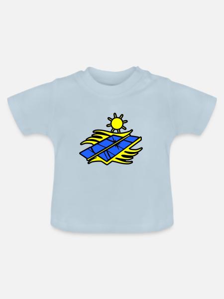 Solar Energie Panele - Baby Bio-T-Shirt mit Rundhals - Hellblau
