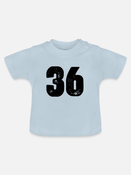 36 Zahl Trikot - Baby Bio-T-Shirt mit Rundhals - Hellblau