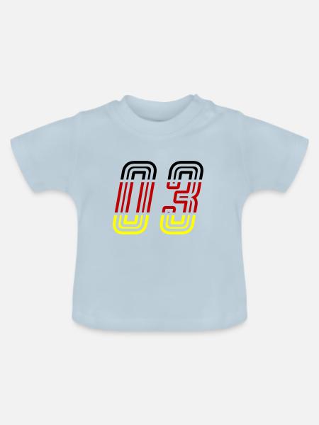 3 Zahl symbol Germany - Baby Bio-T-Shirt mit Rundhals - Hellblau