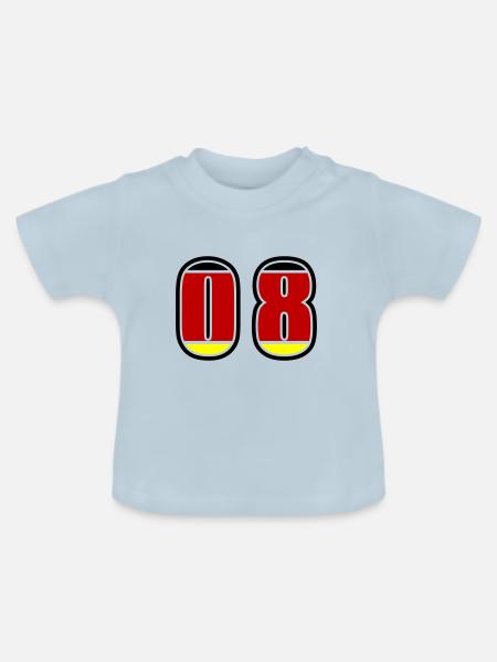 8 Nummer Deutschland Trikot - Baby Bio-T-Shirt mit Rundhals - Hellblau
