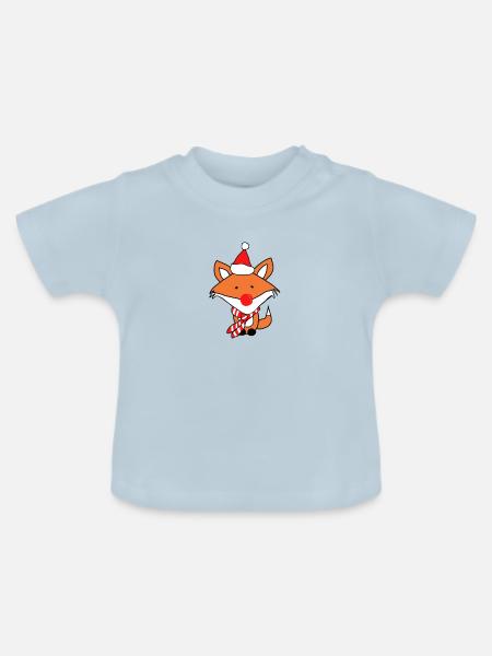 Kleiner Fuchs - Weihnachten - Baby Bio-T-Shirt mit Rundhals - Hellblau
