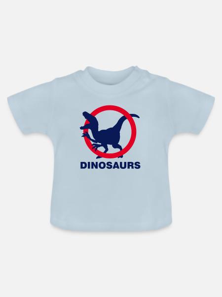Dinosaurier - Baby Bio-T-Shirt mit Rundhals - Hellblau