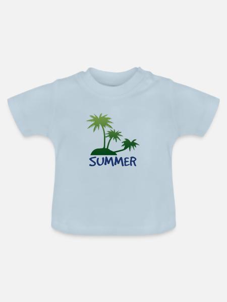Summer...Sommer - Baby Bio-T-Shirt mit Rundhals - Hellblau