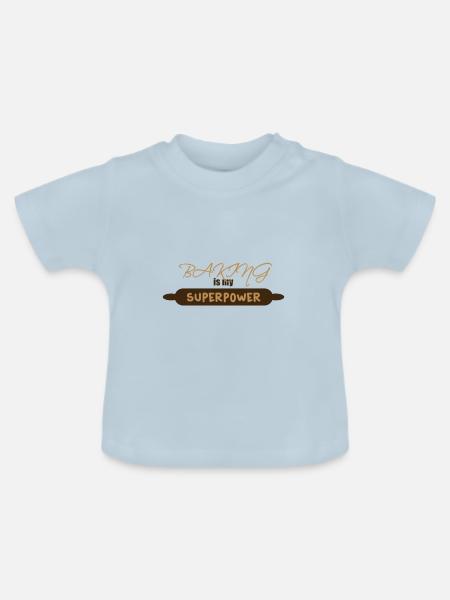 Backen - baking - Baby Bio-T-Shirt mit Rundhals - Hellblau