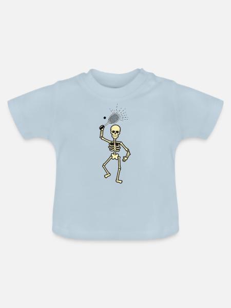 Squash Skelett Geschenk Shirt - Baby Bio-T-Shirt mit Rundhals - Hellblau