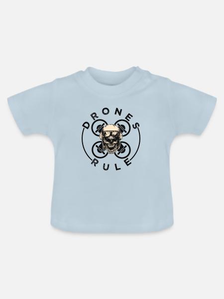 Drones Rule - Baby Bio-T-Shirt mit Rundhals - Hellblau