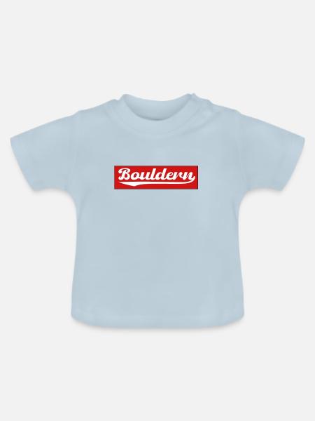 Bouldern - Baby Bio-T-Shirt mit Rundhals - Hellblau