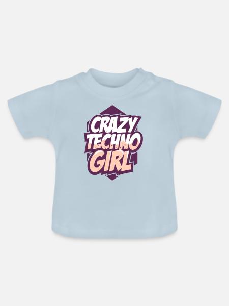 Techno - Baby Bio-T-Shirt mit Rundhals - Hellblau