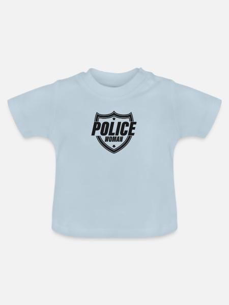 Polizei Polizistin - Baby Bio-T-Shirt mit Rundhals - Hellblau
