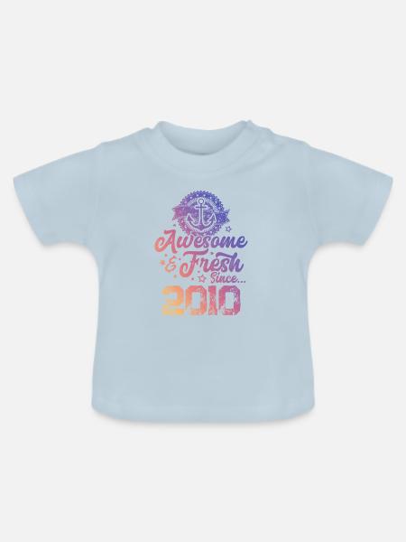 2010 awesome fresh - Baby Bio-T-Shirt mit Rundhals - Hellblau