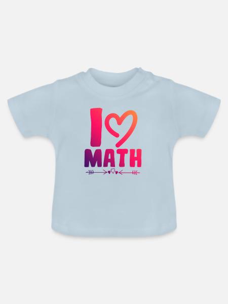 Ich liebe Mathe - Baby Bio-T-Shirt mit Rundhals - Hellblau