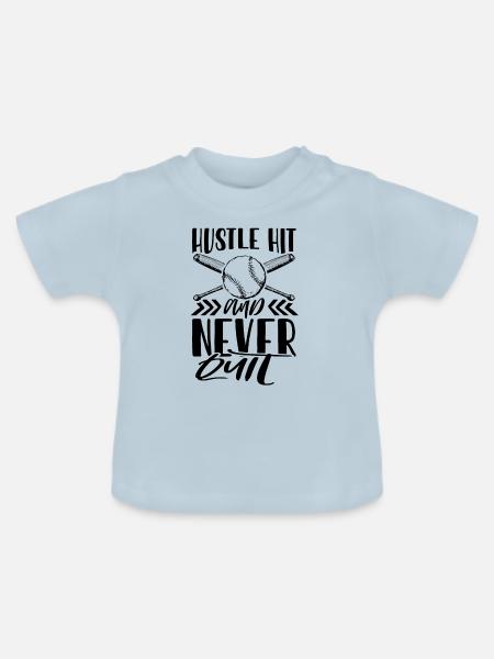 baseball hustle - Baby Bio-T-Shirt mit Rundhals - Hellblau