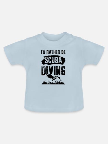 Tauchen scuba diving - Baby Bio-T-Shirt mit Rundhals - Hellblau