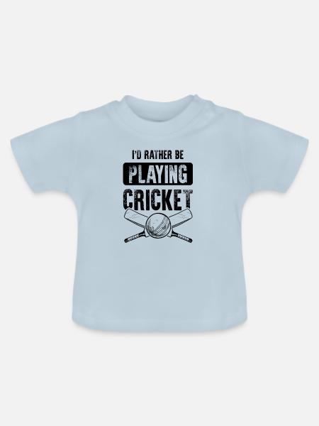 playing cricket - Baby Bio-T-Shirt mit Rundhals - Hellblau
