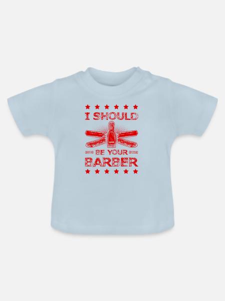 Barber friseur - Baby Bio-T-Shirt mit Rundhals - Hellblau