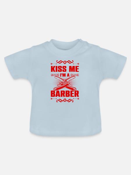 Küsse mich Barber - Baby Bio-T-Shirt mit Rundhals - Hellblau