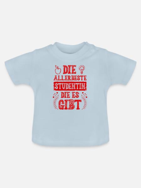 Allerbeste Studentin - Baby Bio-T-Shirt mit Rundhals - Hellblau