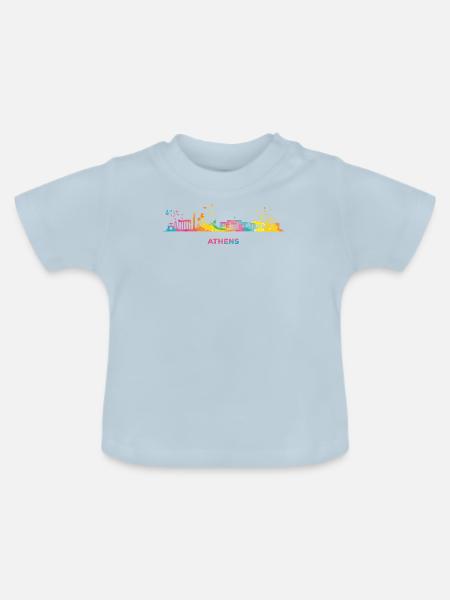 Athener Skyline Athens - Baby Bio-T-Shirt mit Rundhals - Hellblau