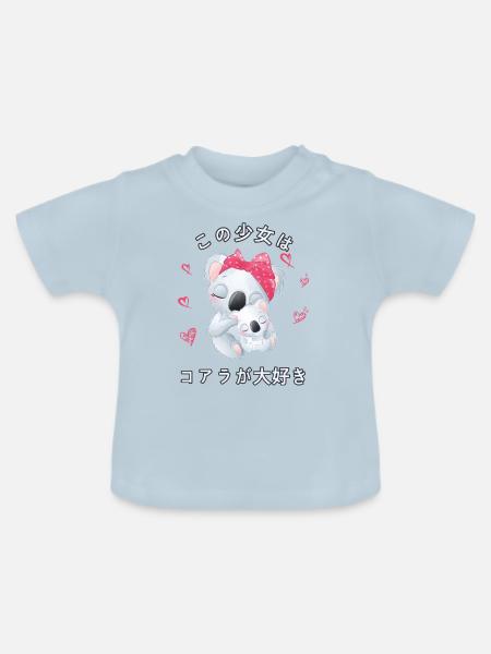 Koala Liebe Mama Koala Bär - Baby Bio-T-Shirt mit Rundhals - Hellblau