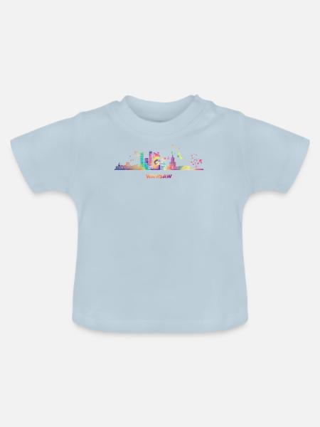 Warschauer Skyline Warschau - Baby Bio-T-Shirt mit Rundhals - Hellblau