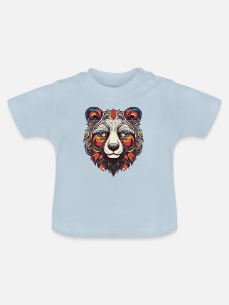 Panda Portrait - Baby Bio-T-Shirt mit Rundhals - Hellblau