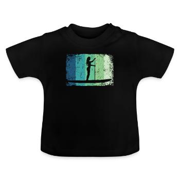 Stand Up Paddling Stand Up Board Sup - Baby Bio-T-Shirt mit Rundhals - Schwarz - Vorne