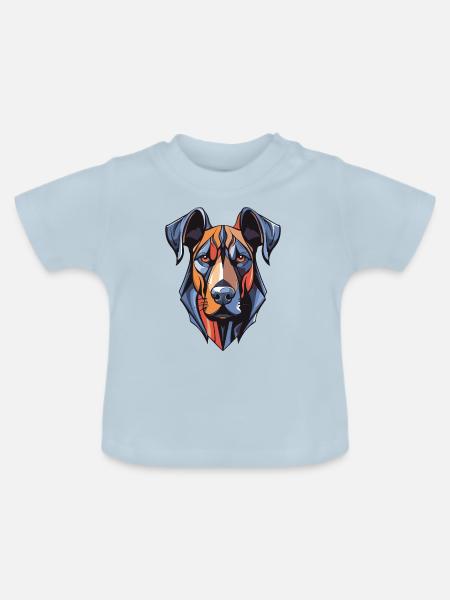 Great Dane Hund Kopf - Baby Bio-T-Shirt mit Rundhals - Hellblau