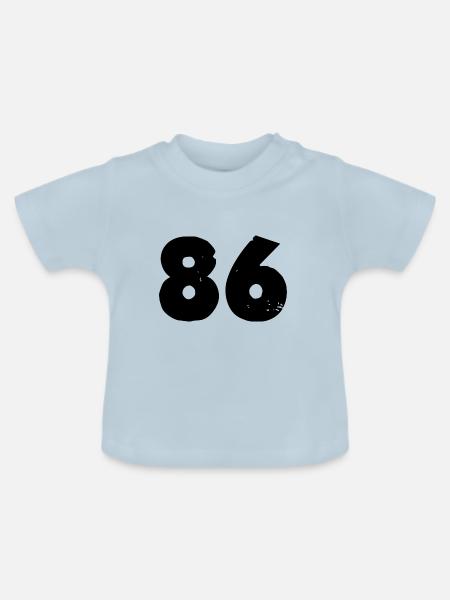 86 Zahl - Baby Bio-T-Shirt mit Rundhals - Hellblau