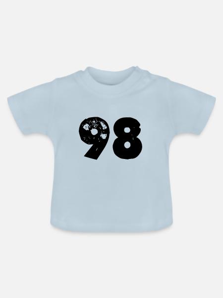 98 Zahl - Baby Bio-T-Shirt mit Rundhals - Hellblau