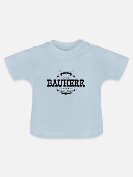 Bauherr Haus Bau - Baby Bio-T-Shirt mit Rundhals - Hellblau