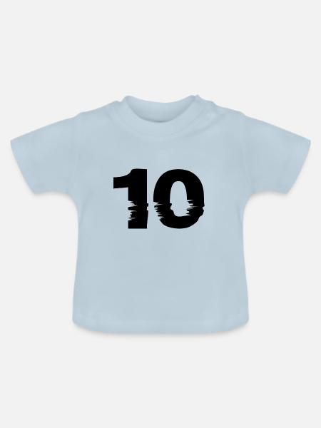 10 Zahl - Baby Bio-T-Shirt mit Rundhals - Hellblau