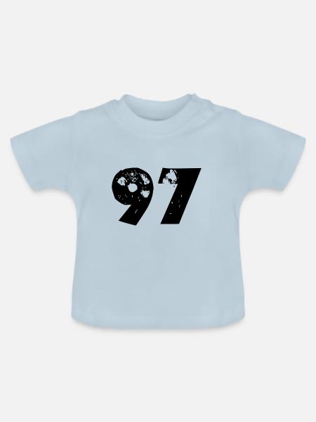 97 Zahl - Baby Bio-T-Shirt mit Rundhals - Hellblau