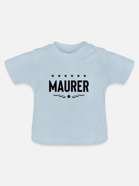 Maurer Beruf - Baby Bio-T-Shirt mit Rundhals - Hellblau